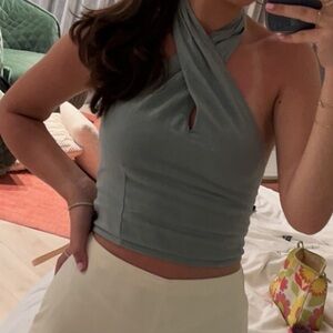 Abercrombie Linen Halter Tie Top